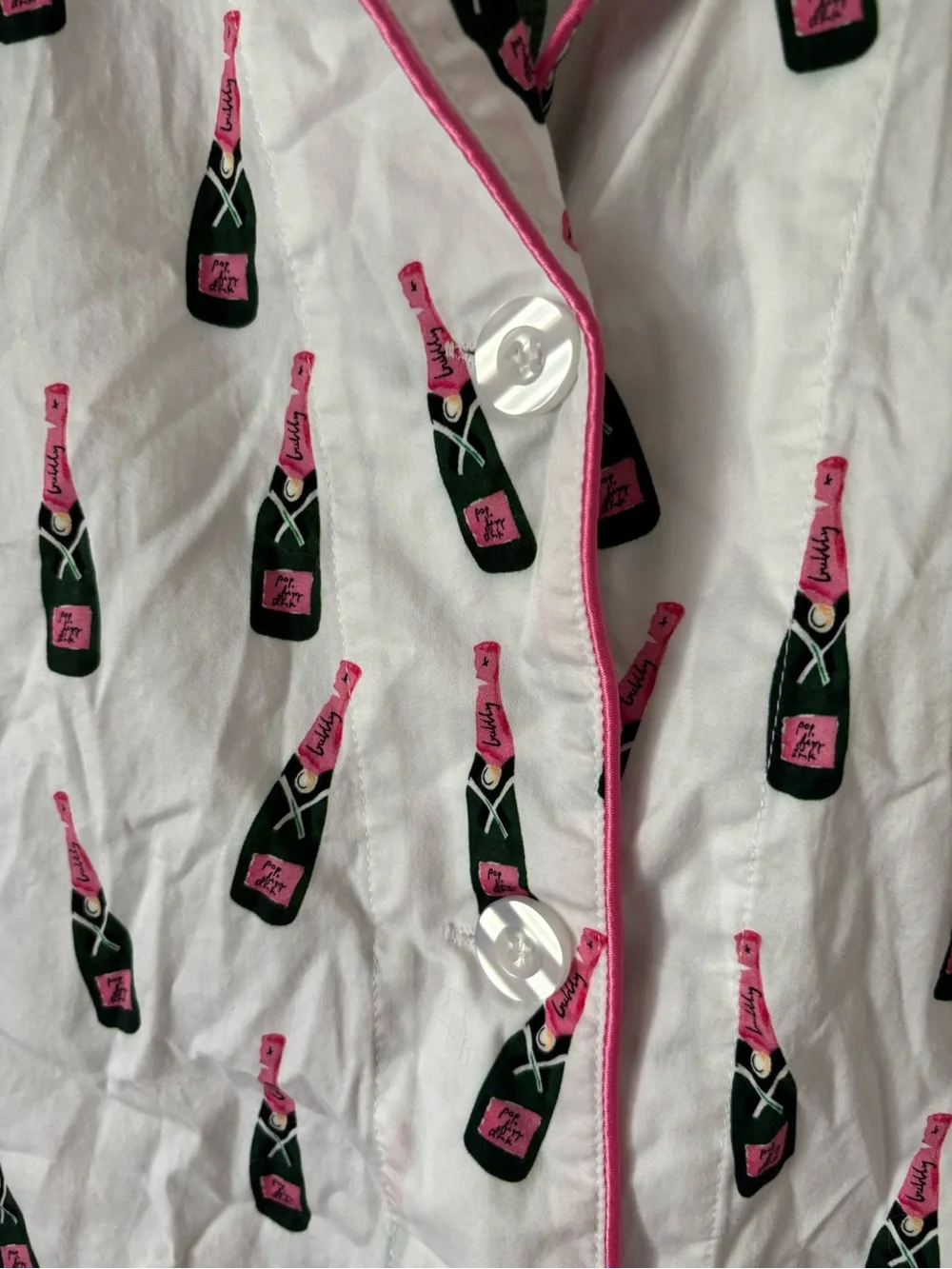 Toss Designs $88 Sleep Tight Champagne Bottle Night Shirt Size L/XL - Picture 4 of 8